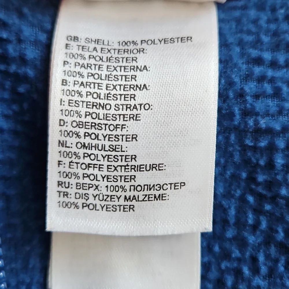 The North Face Quarter Zip‎ Waffle Fleece Pullover Men's XXL Lightweight Blue